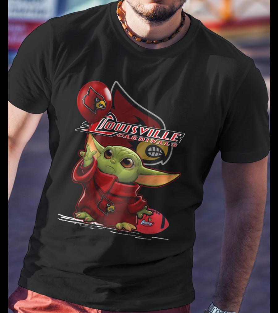 Louisville Cardinals Yoda Balloon Football T-Shirt