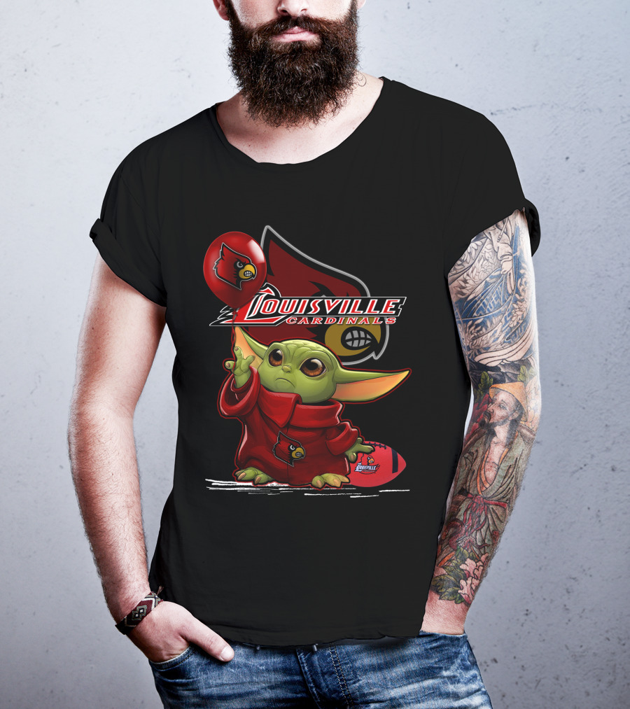Louisville Cardinals Yoda Balloon Football T-Shirt