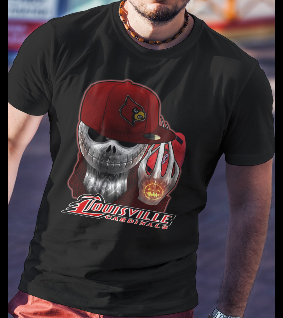 Jackskull Louisville Cardinals Halloween Pumpkin T-Shirt