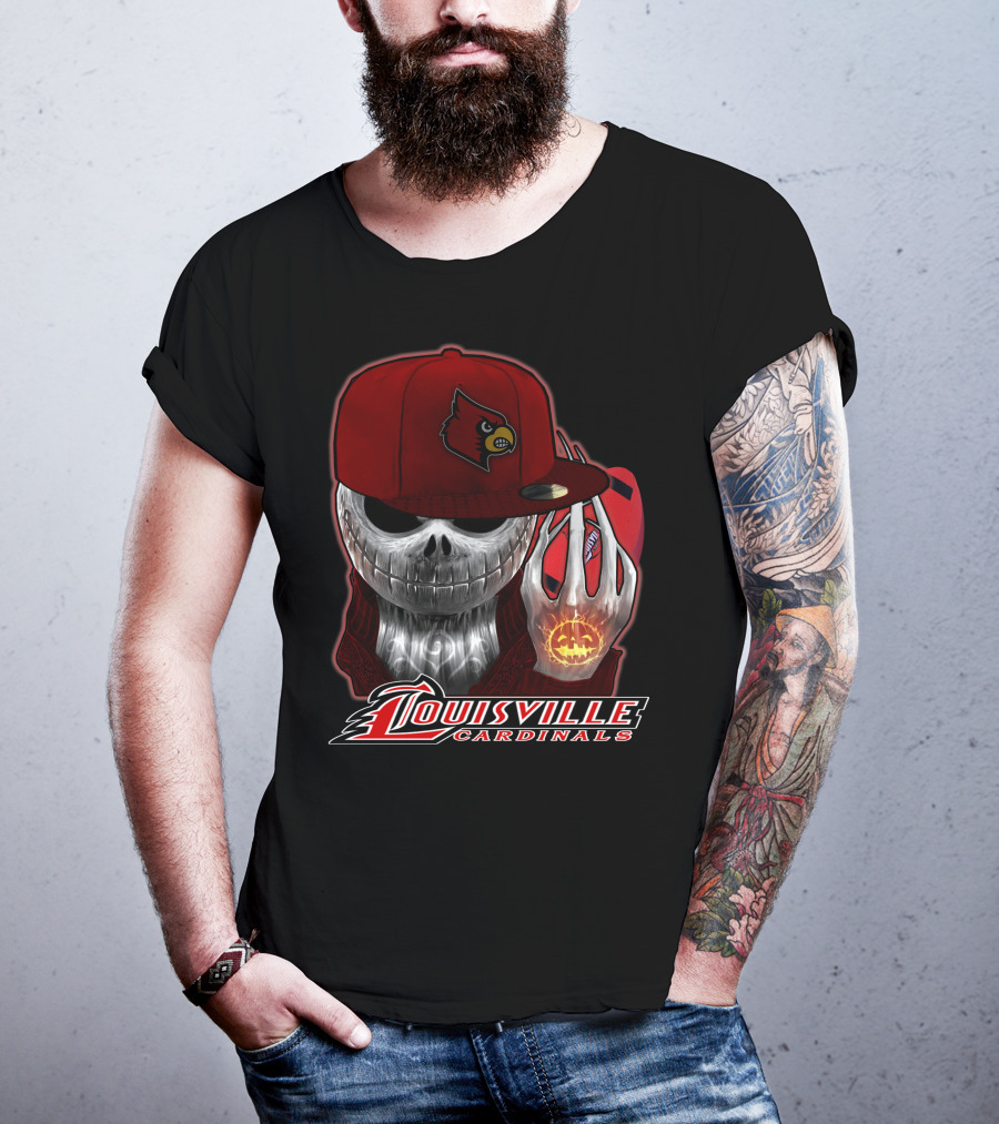 Jackskull Louisville Cardinals Halloween Pumpkin T-Shirt