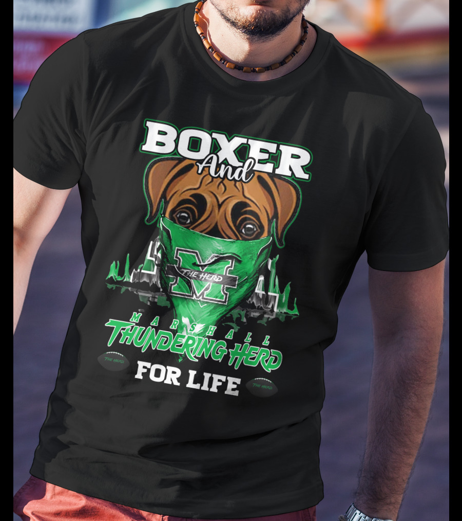Boxer And Marshall Thundering Herd For Life The Herd T-Shirt