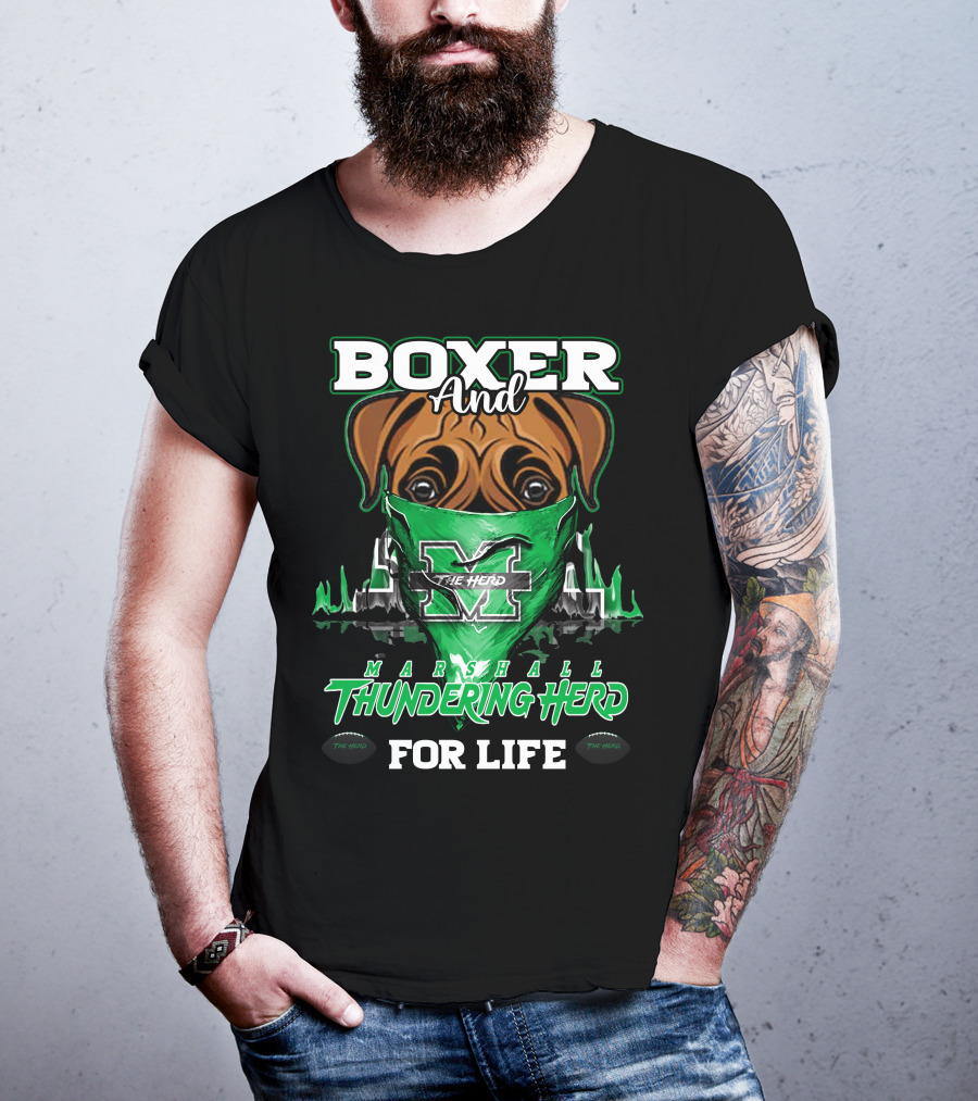Boxer And Marshall Thundering Herd For Life The Herd T-Shirt