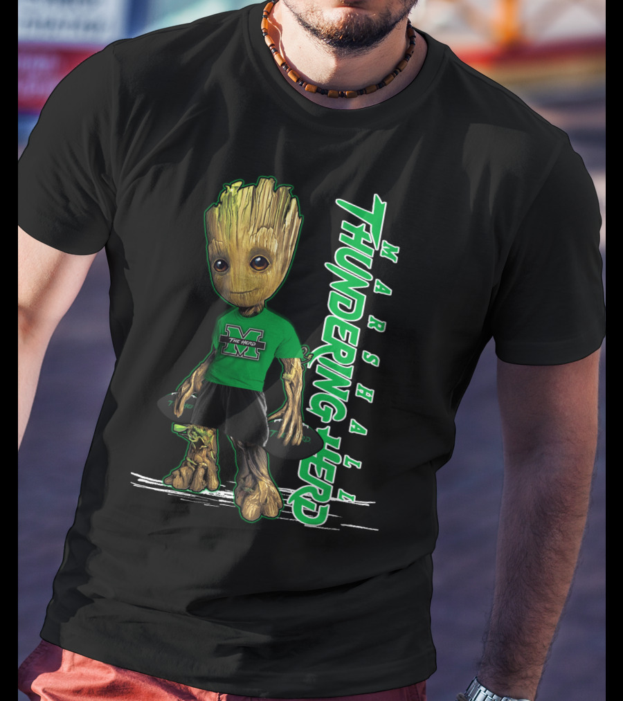 Groot Marshall Thundering Herd M Logo Character T-Shirt