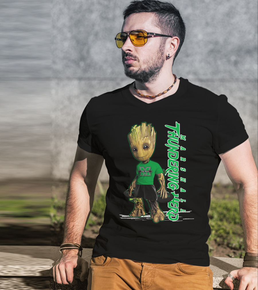 Groot Marshall Thundering Herd M Logo Character T-Shirt