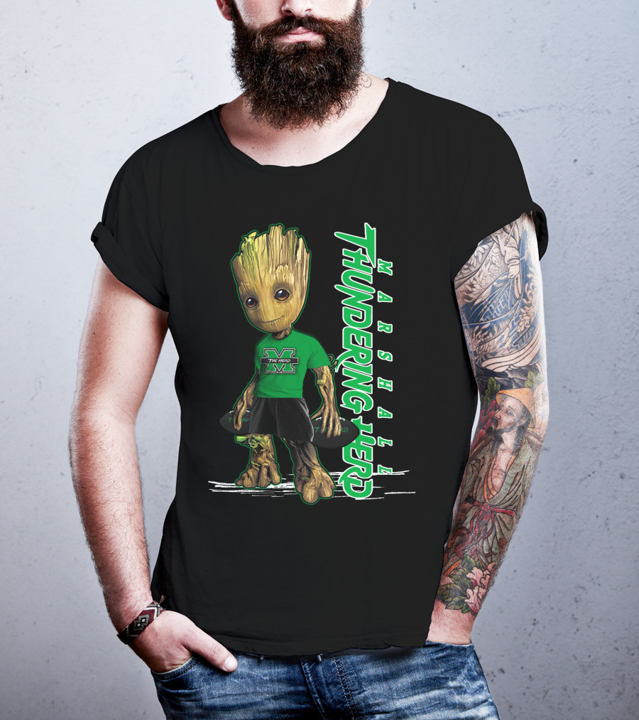 Groot Marshall Thundering Herd M Logo Character T-Shirt