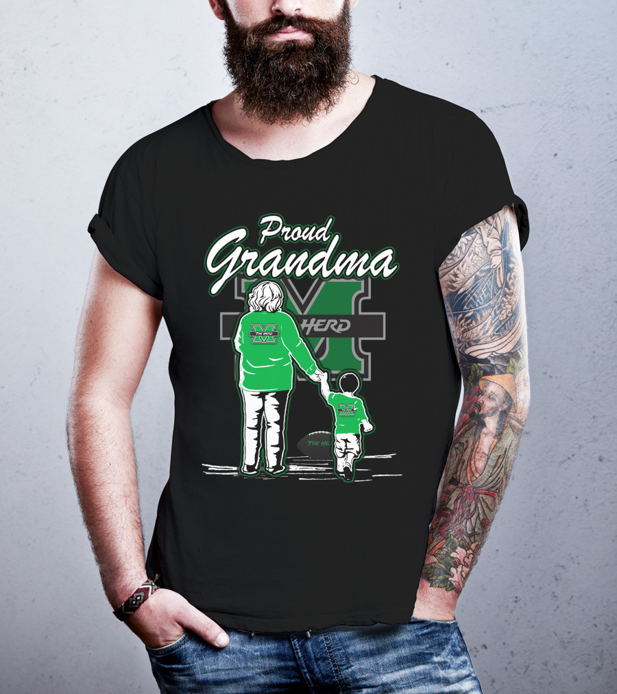 Proud Grandma Marshall Thundering Herd Family Football The Herd T-Shirt
