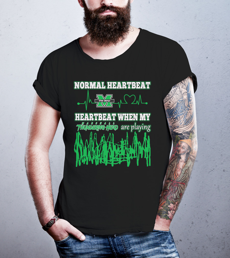 Normal Heartbeat Heartbeat When My Marshall Thundering Herd Are Playing T-Shirt