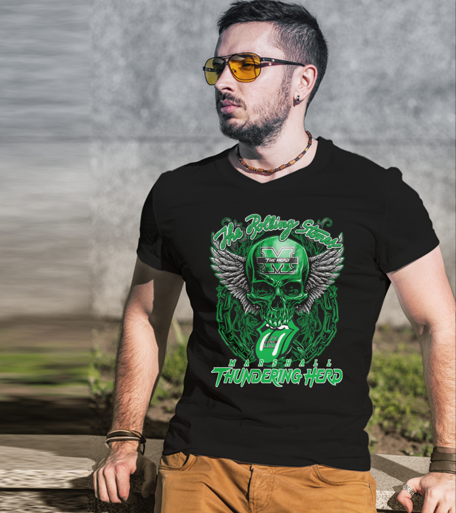 The Rolling Stones Marshall Thundering Herd Skull With Wings And Tongue T-Shirt