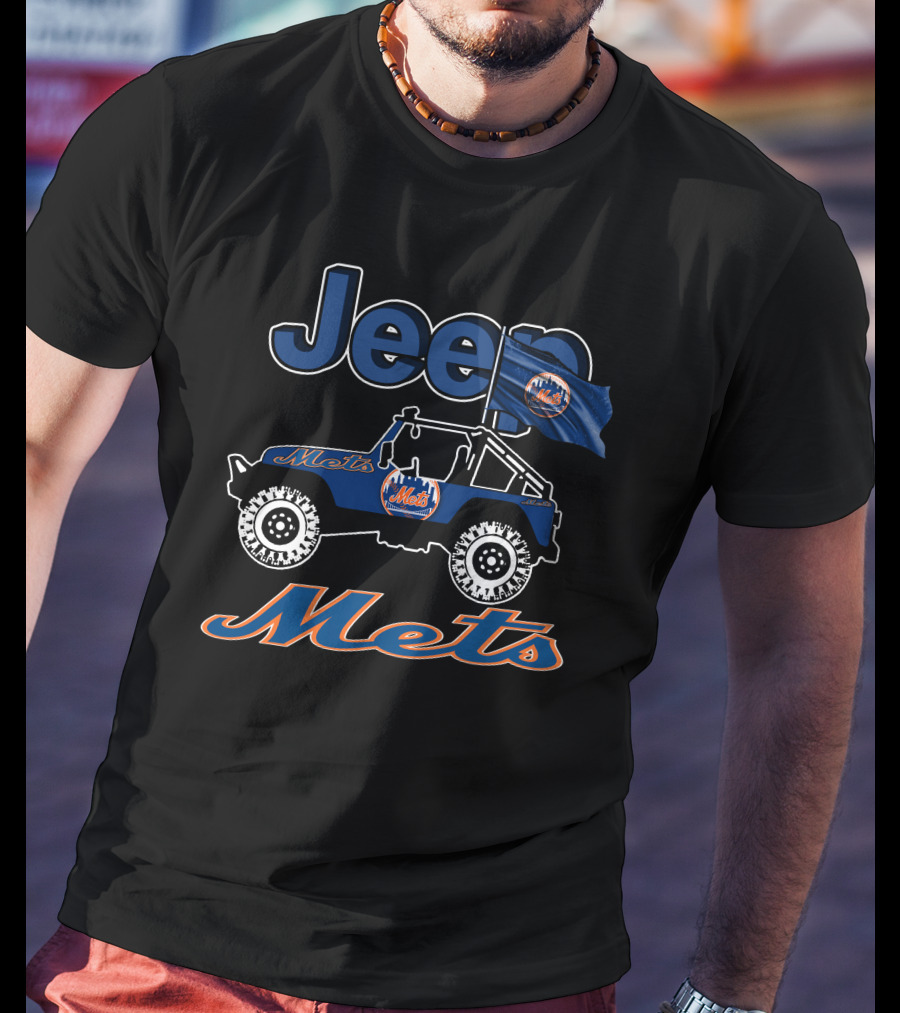 Jeep New York Mets Logo Offroad Fan Gear T-Shirt