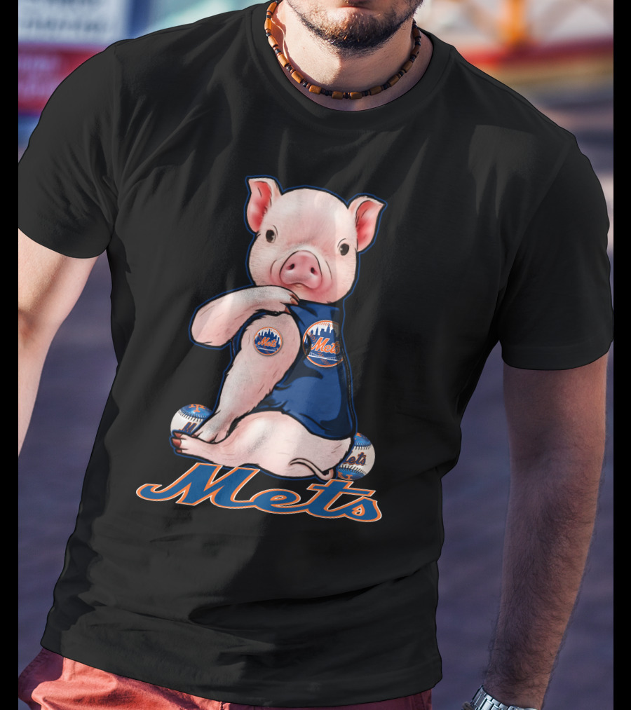 Mets Pig In New York Baseball Gear T-Shirt
