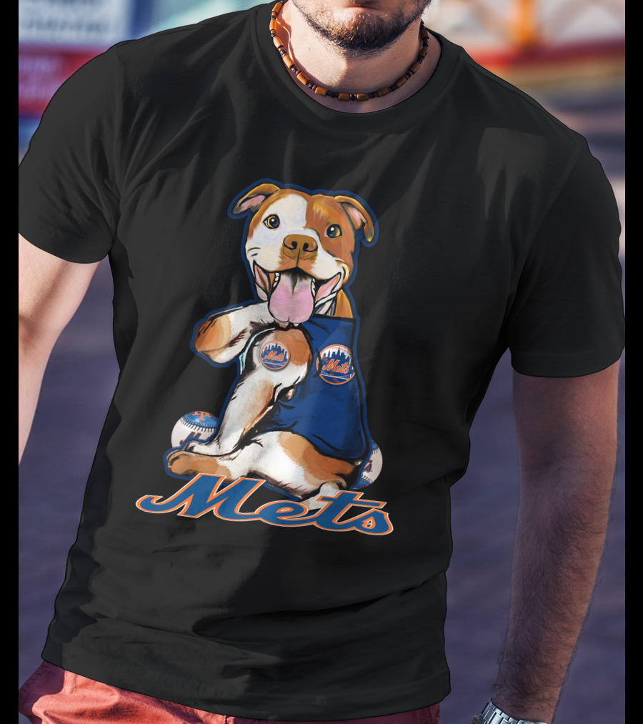 Mets Pitbull New York Baseball Team Fan T-Shirt