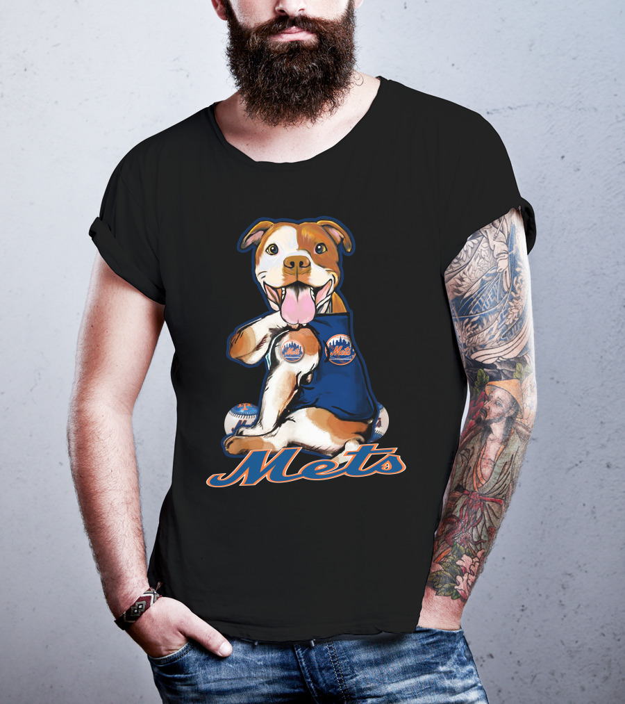 Mets Pitbull New York Baseball Team Fan T-Shirt