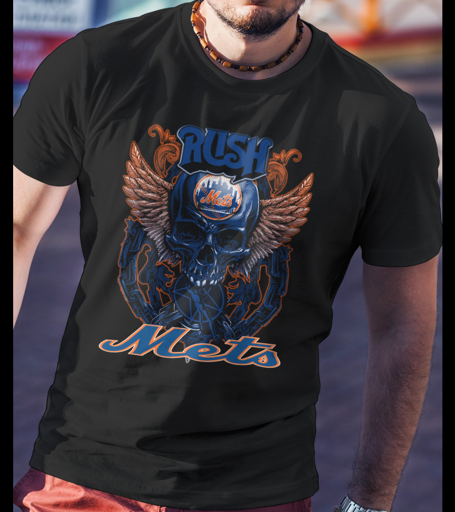 Rush Mets Skull Wings T-Shirt