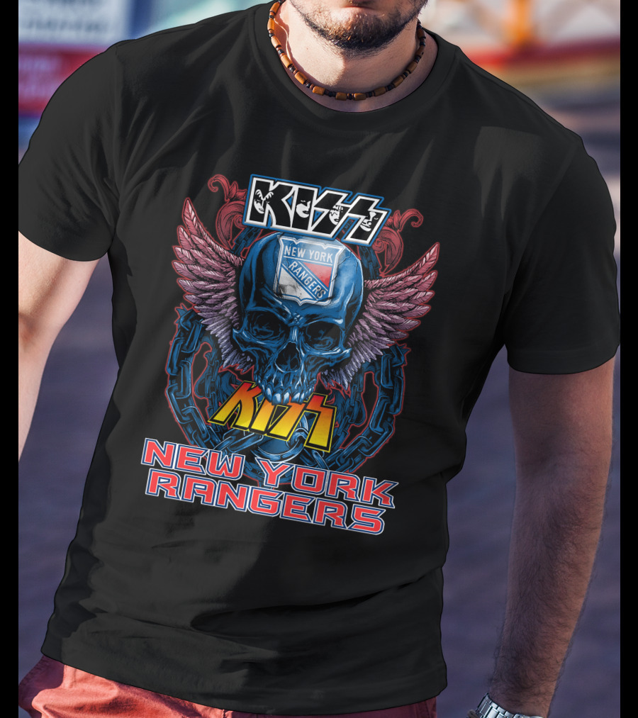 Kiss New York Rangers Skull Wings T-Shirt
