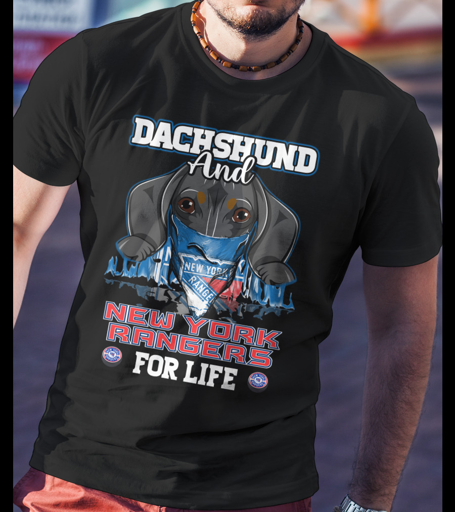 Dachshund And New York Rangers For Life T-Shirt
