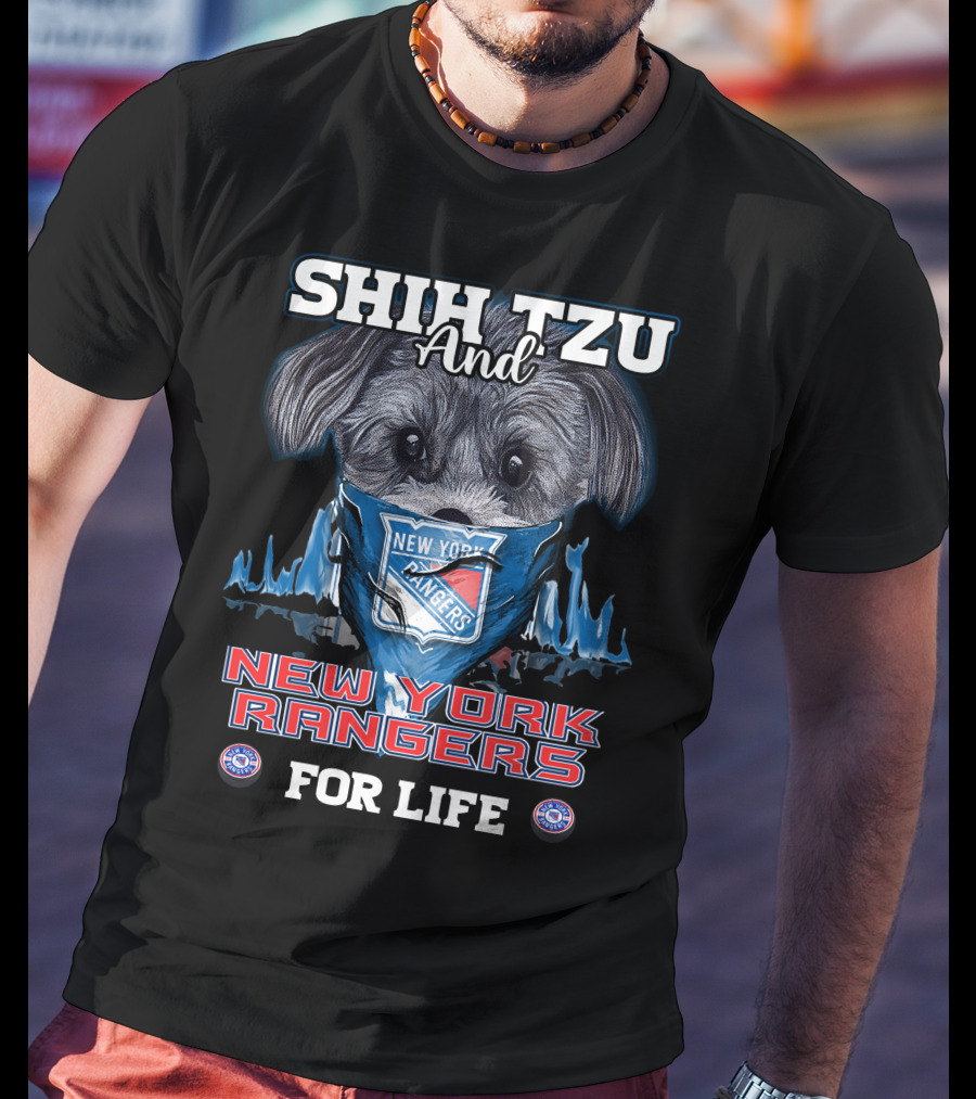 Shih Tzu And New York Rangers For Life T-Shirt