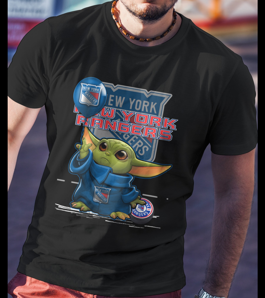 New York Rangers Yoda With Balloon T-Shirt
