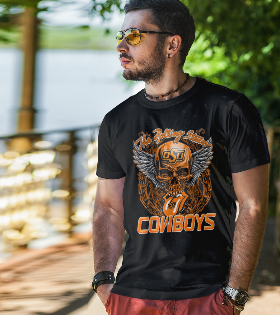 The Rolling Stones Osu Cowboys Skull Wings T-Shirt