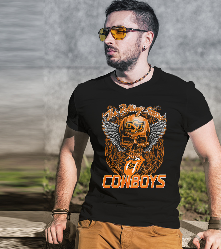 The Rolling Stones Osu Cowboys Skull Wings T-Shirt