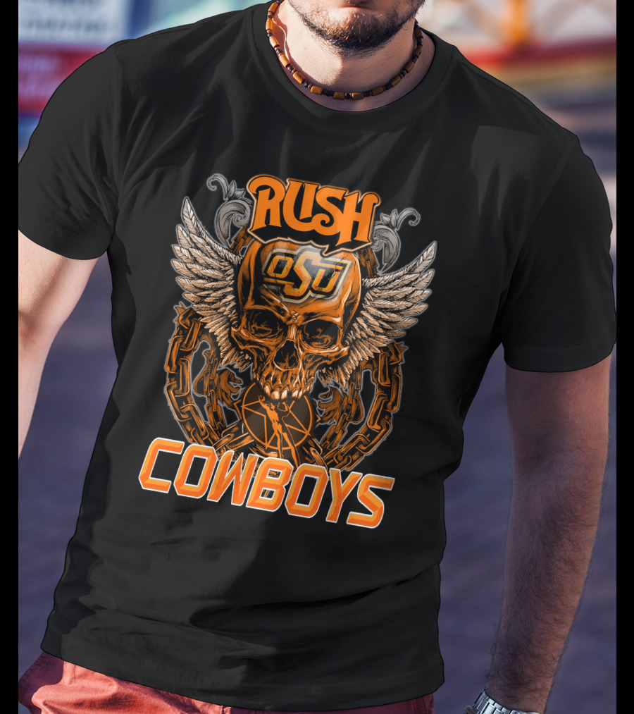 Rush OSU Cowboys Winged Skull T-Shirt