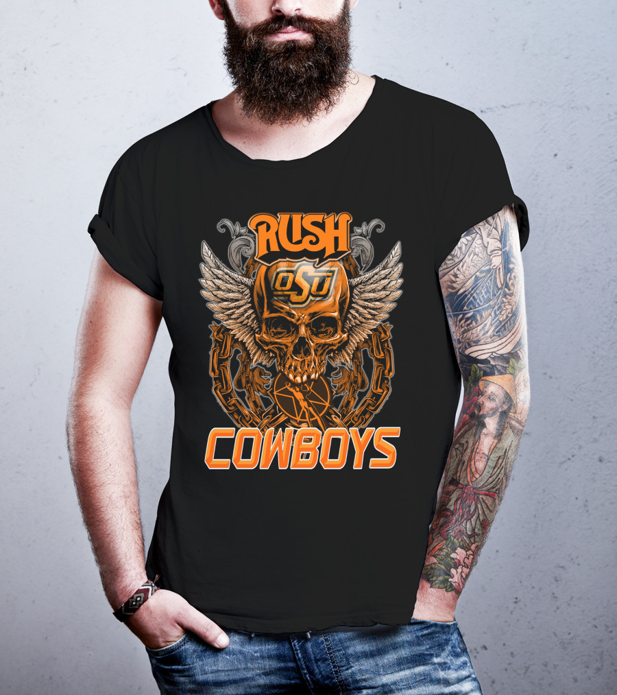 Rush OSU Cowboys Winged Skull T-Shirt
