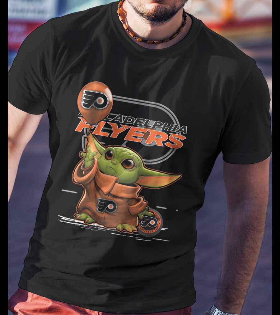 Yoda With Philadelphia Flyers T-Shirt