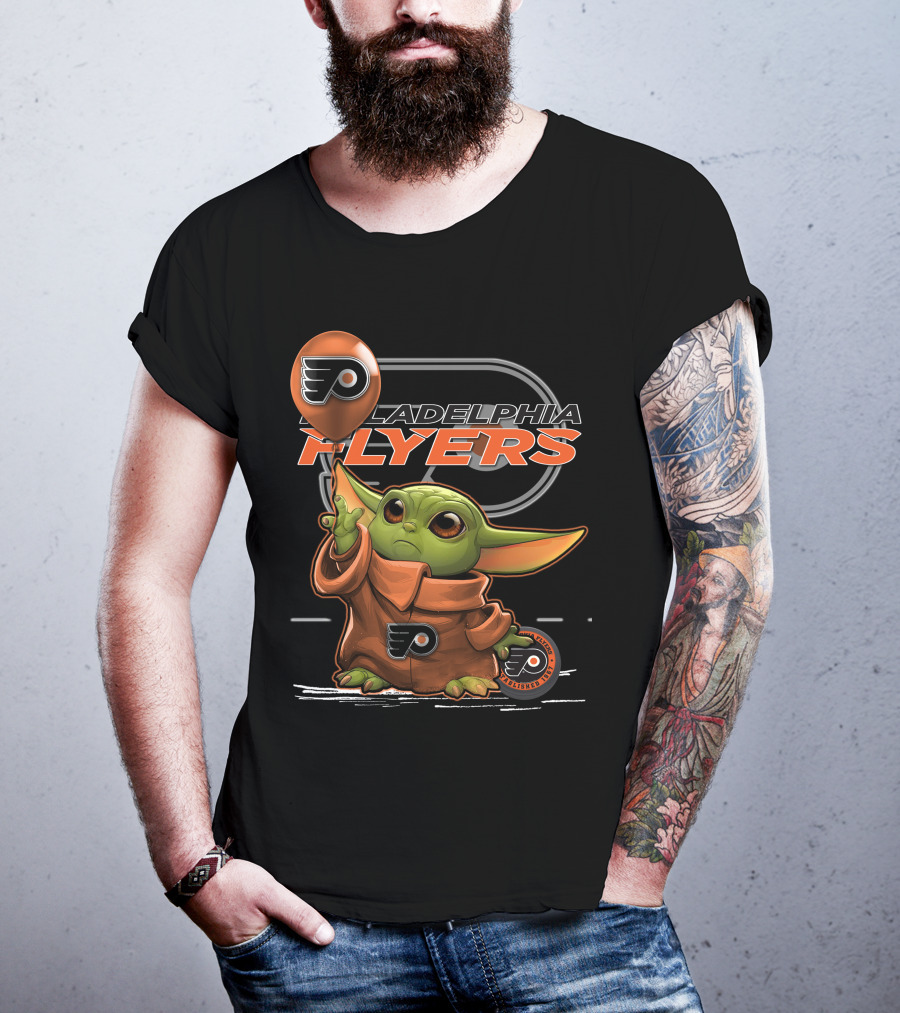 Yoda With Philadelphia Flyers T-Shirt
