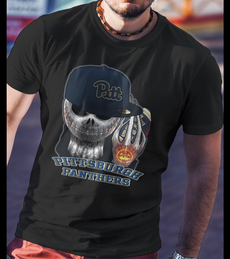 Pittsburgh Panthers Jackskull Pitt Hat Football Pumpkin T-Shirt