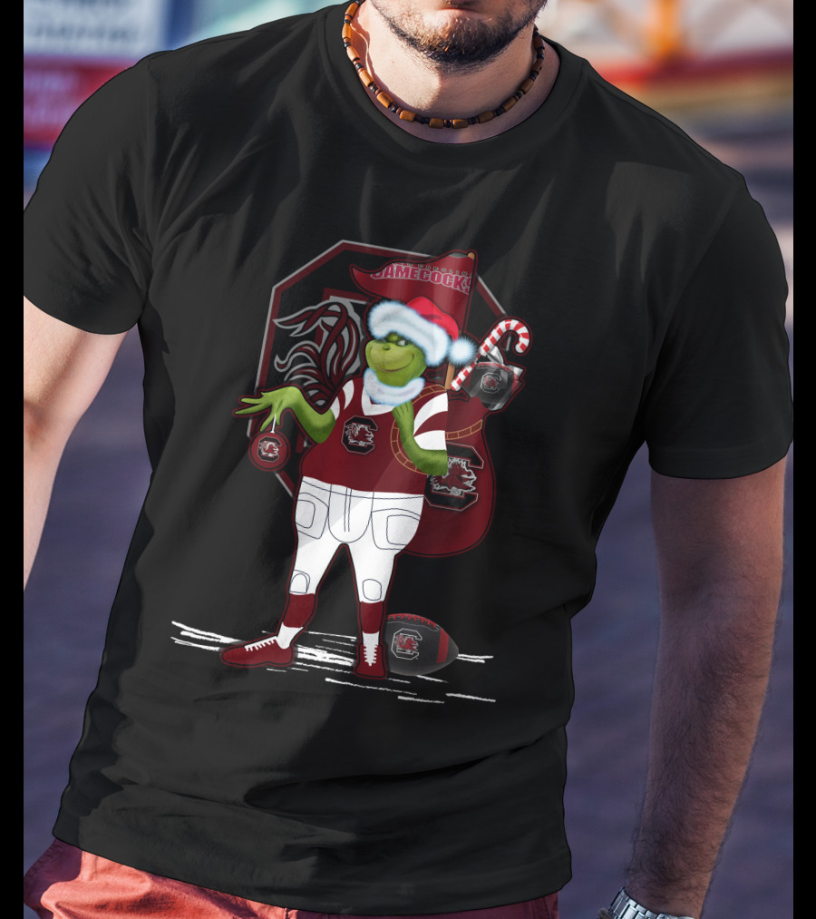 Grinchxmas Gamecocks Holiday Cheer South Carolina Football Fan Gear T-Shirt
