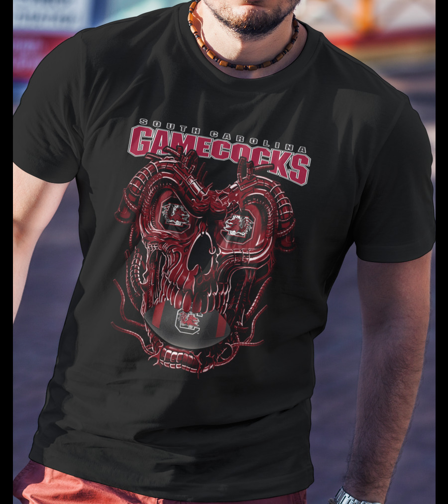South Carolina Gamecocks Dragonskull Football T-Shirt