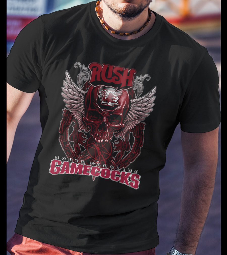 RUSH South Carolina Gamecocks Skull Wings T-Shirt