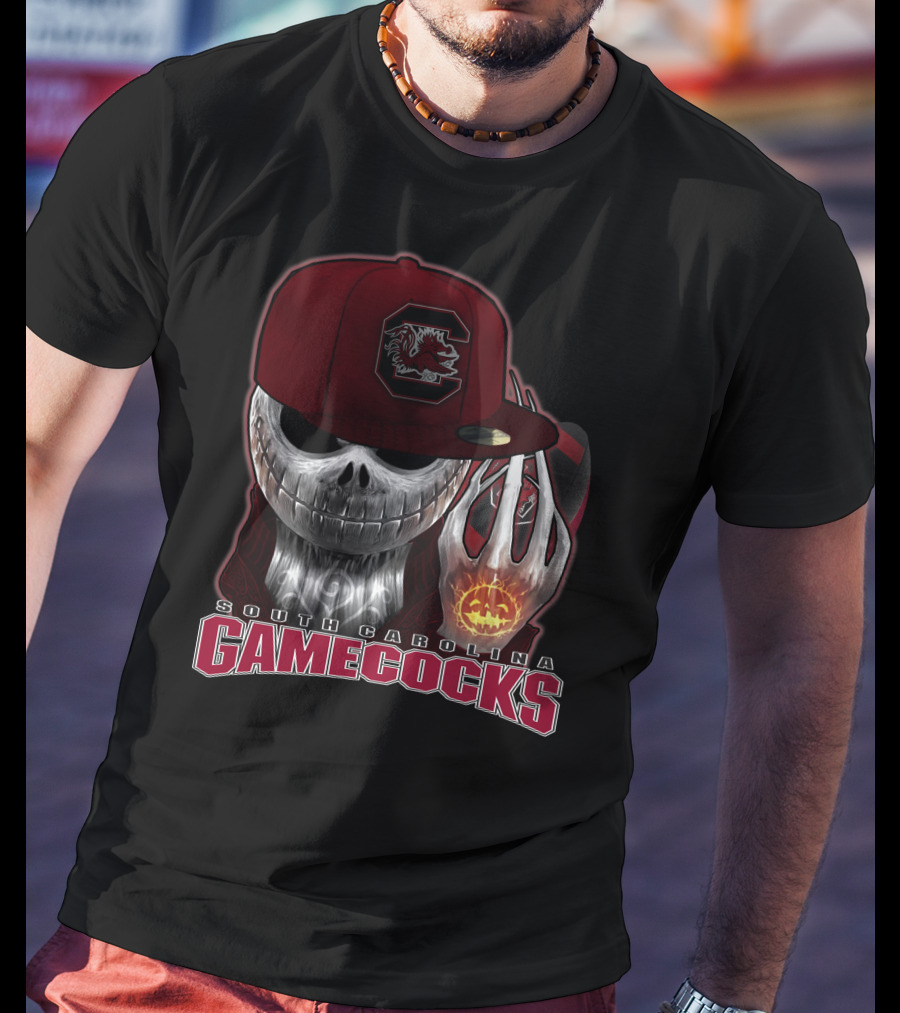 South Carolina Gamecocks Jackskull Halloween T-Shirt