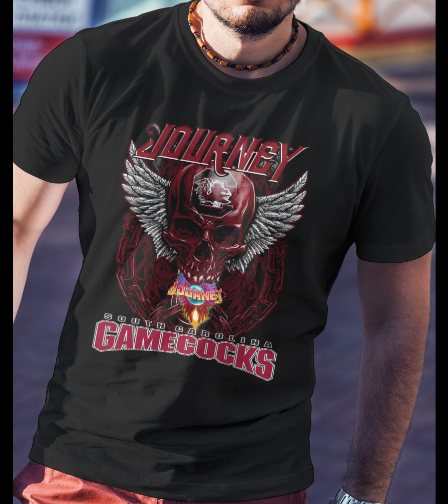 Journey South Carolina Gamecocks Skull Wings T-Shirt