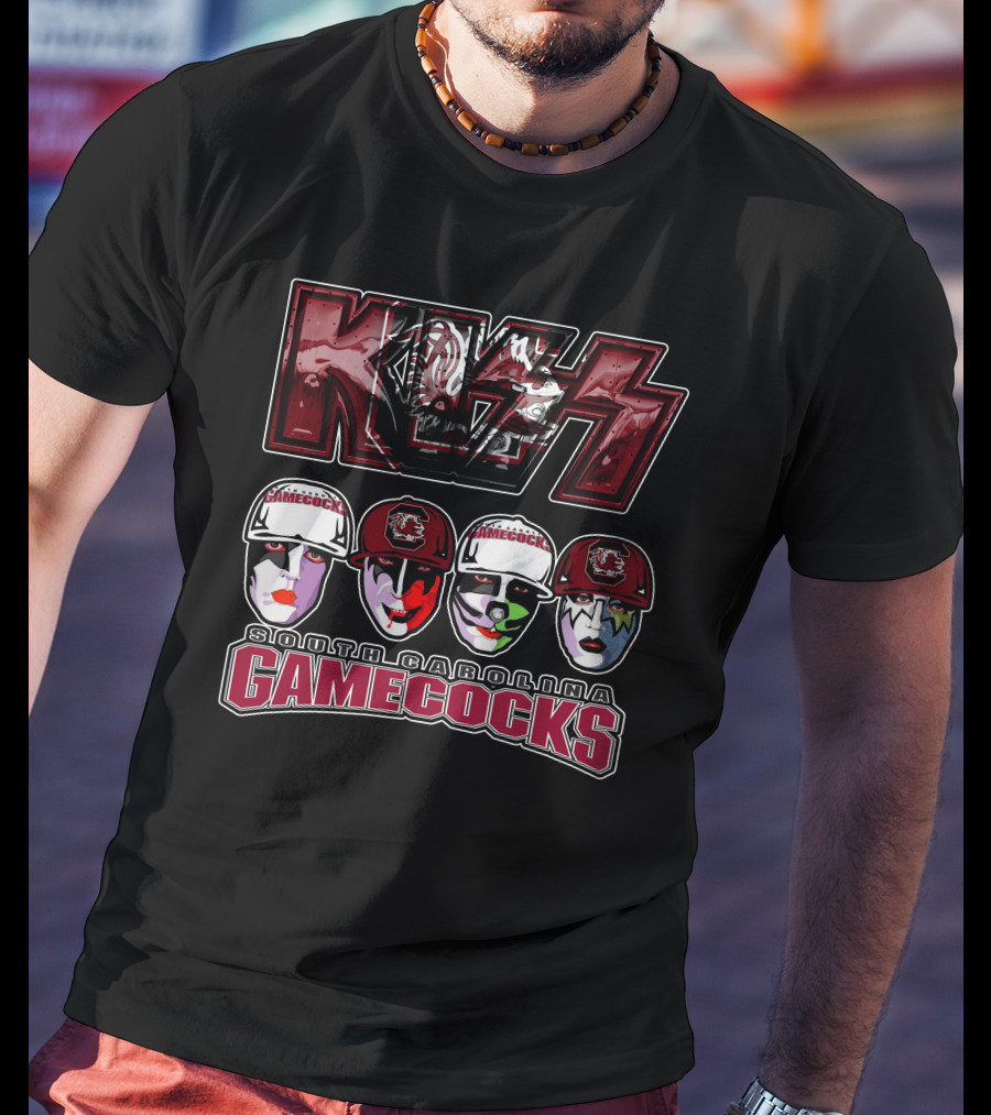 KISS South Carolina Gamecocks Face Paint Football Fans T-Shirt