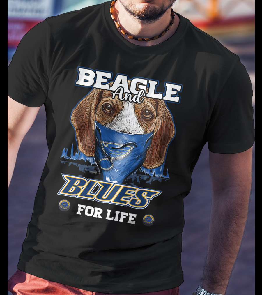 Beagle And Blues For Life St. Louis Blues Hockey T-Shirt