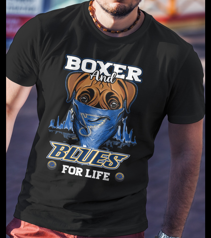 Boxer And Blues For Life St. Louis Blues T-Shirt