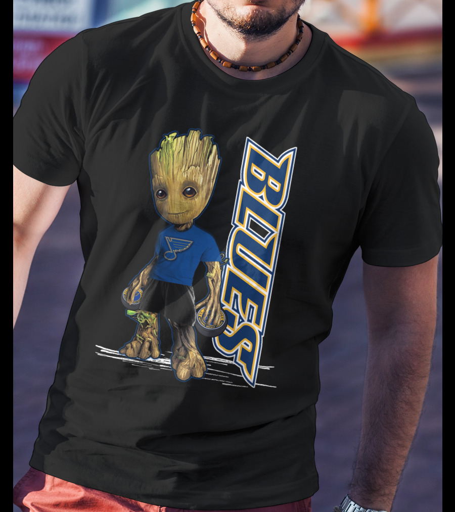 Groot St. Louis Blues NHL Character Crossover T-Shirt