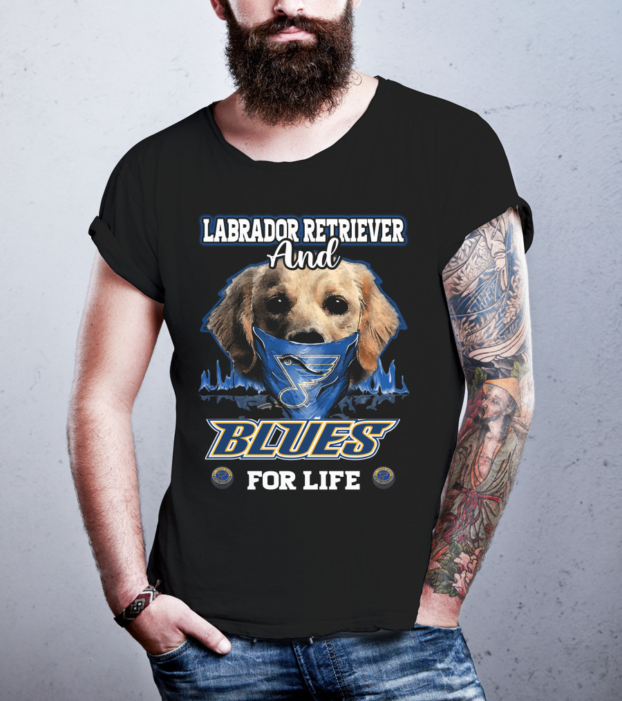 Labrador Retriever And St. Louis Blues For Life T-Shirt