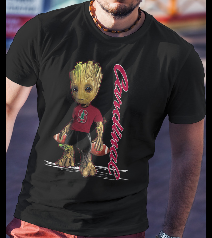 Groot Stanford Cardinal Football Character With Tree Logo And Cardinal Text T-Shirt
