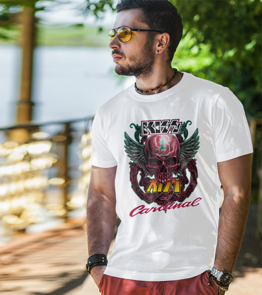 KISS Stanford Cardinal Winged Skull Chains T-Shirt