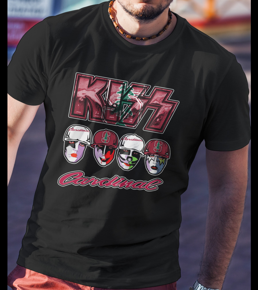 Kiss Stanford Cardinal Makeup Faces With Hats T-Shirt