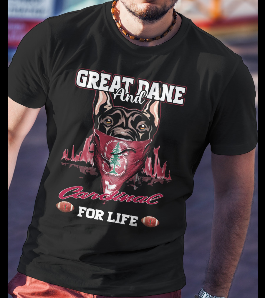 Great Dane And Cardinal For Life Stanford T-Shirt