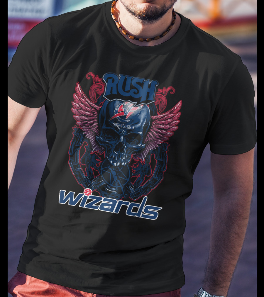 Rush Washington Wizards Skull Wings T-Shirt