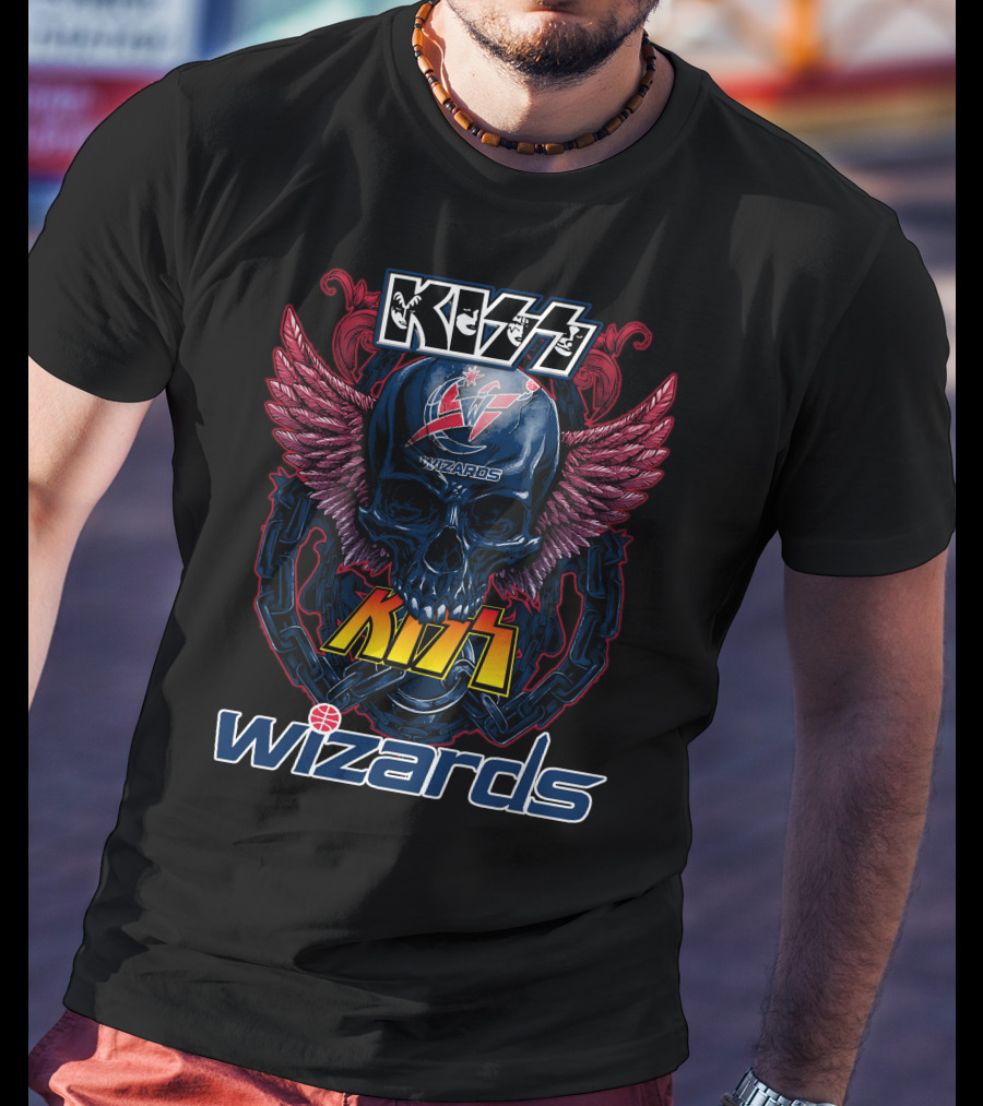 KISS Washington Wizards Skull Wings T-Shirt