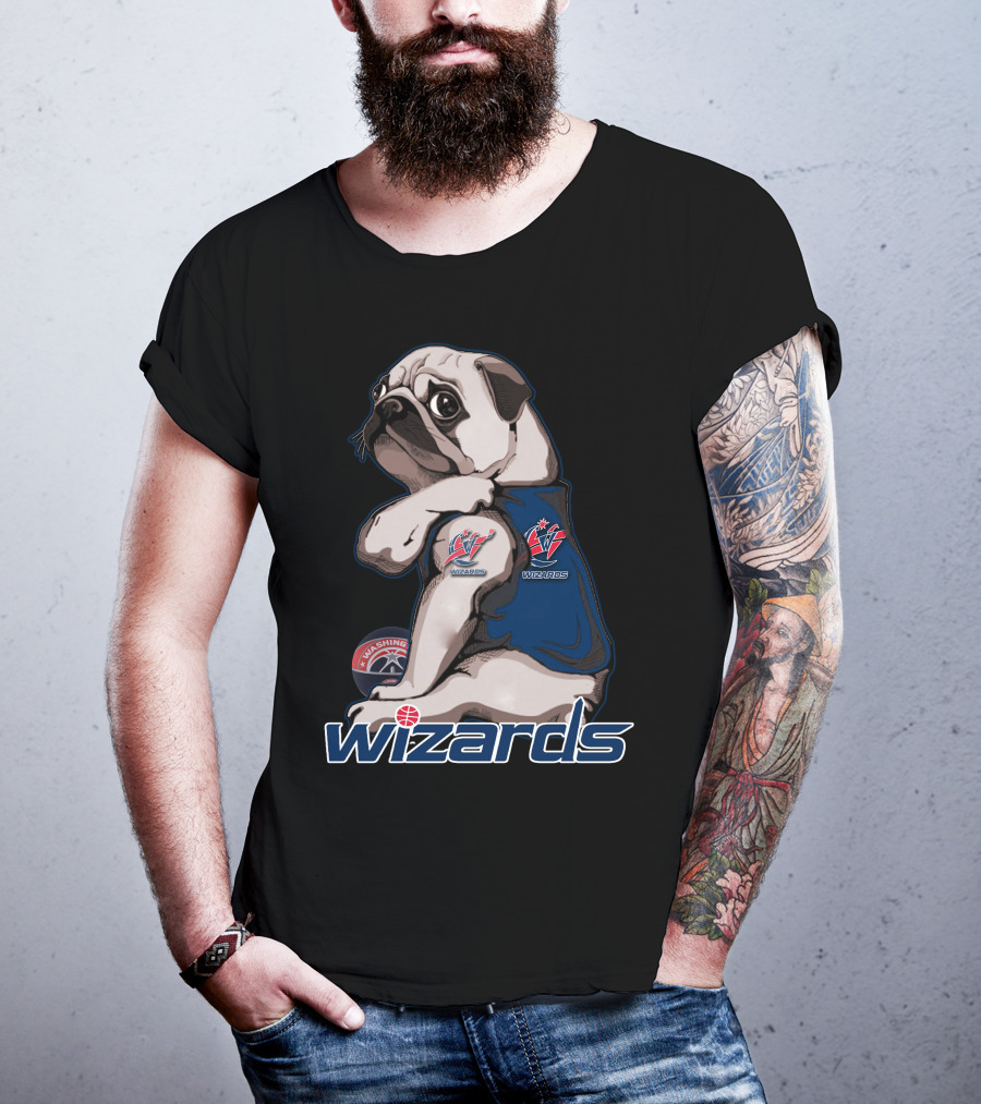 Pug With Washington Wizards Logos And Vest T-Shirt