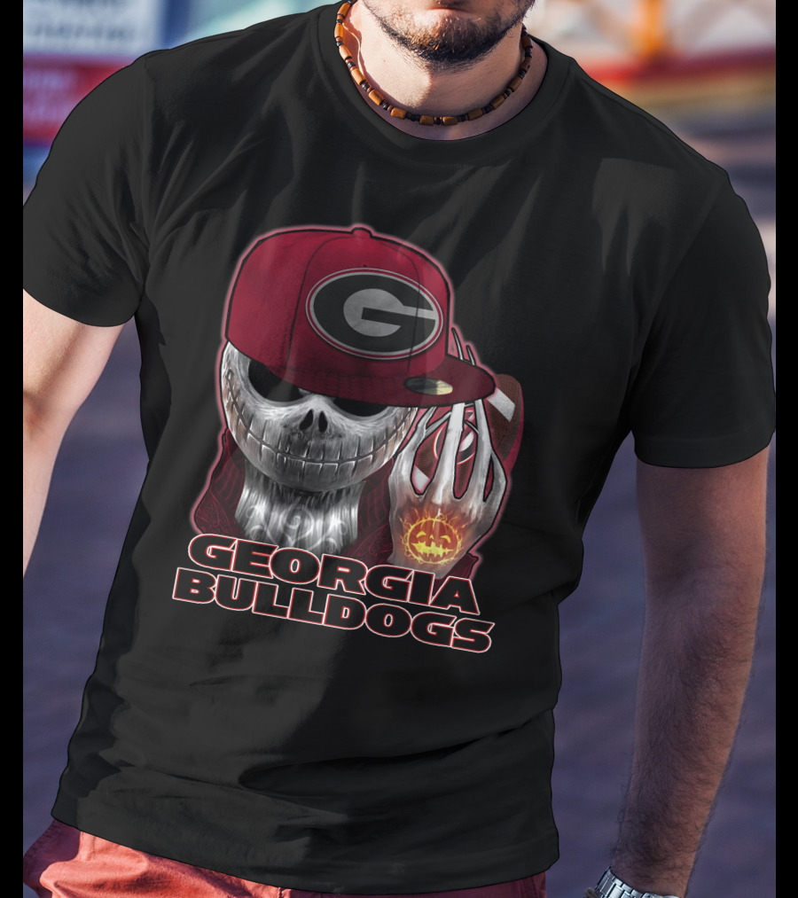Jackskull Georgia Bulldogs Halloween Football Fanatic T-Shirt