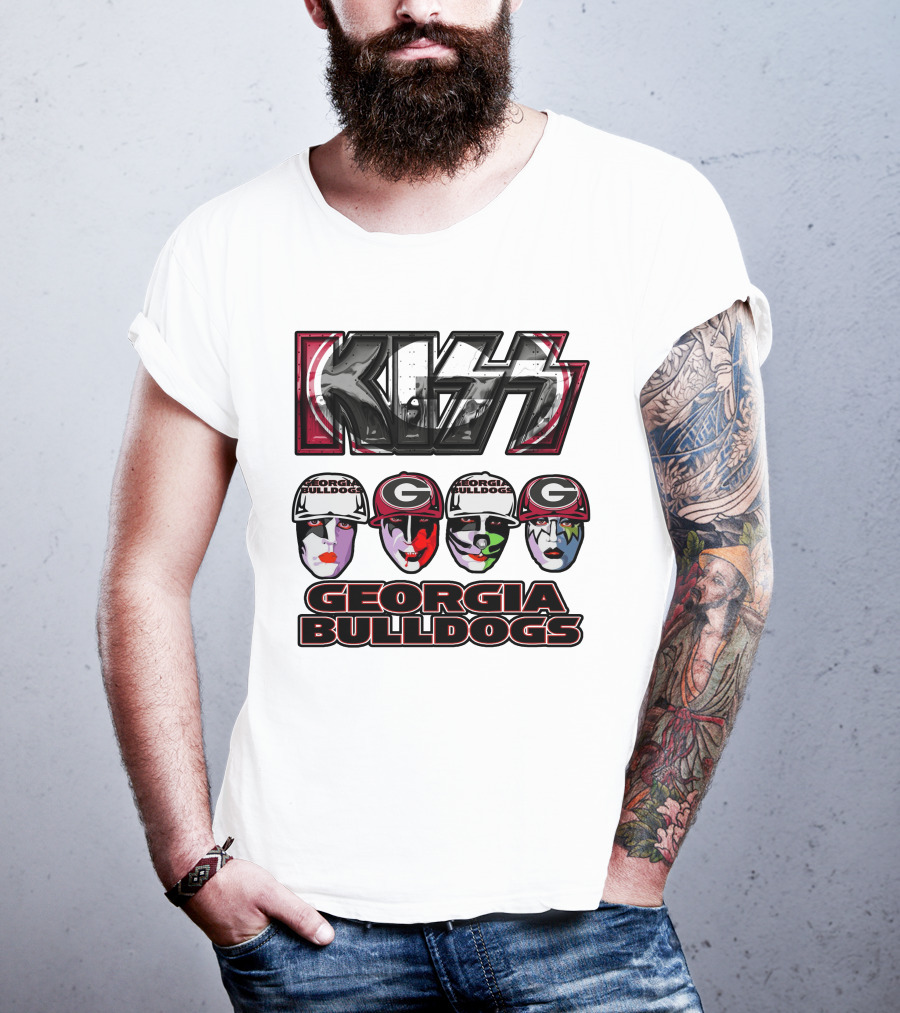 KISS Georgia Bulldogs Mascots Rock Band Makeup T-Shirt