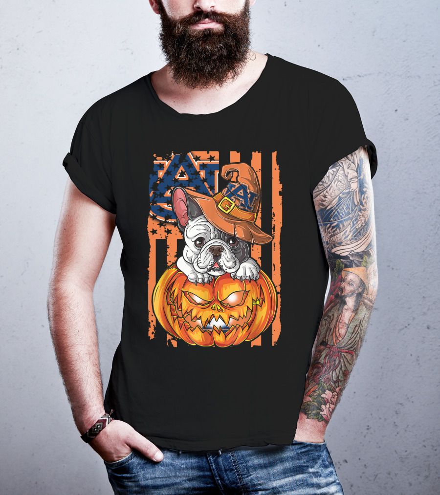 Auburn Tigers Bulldog Halloween Pumpkin T-Shirt