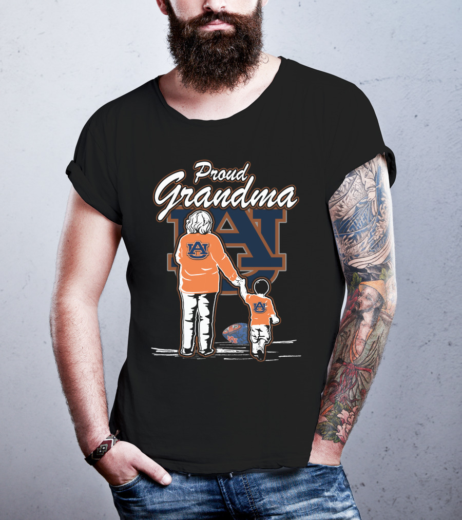 Proud Grandma Auburn Tigers Family Fan Football T-Shirt
