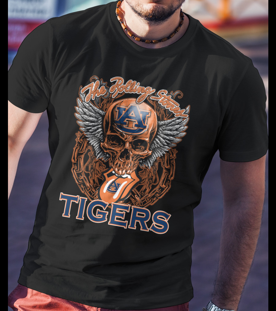 The Rolling Stones Auburn Tigers Skull Winged T-Shirt